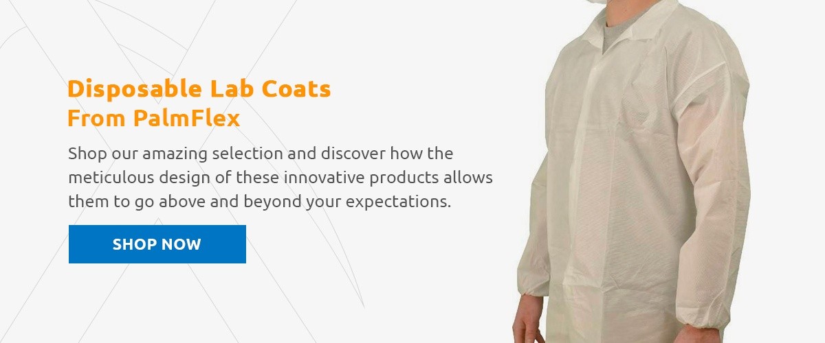 Disposable Lab Coats from PalmFlex banner