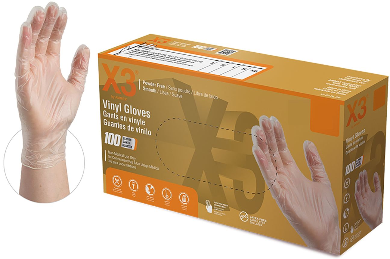 Size M Clear AMMEX GPX344100-BX Vinyl Disposable Gloves for sale online 100 Count 