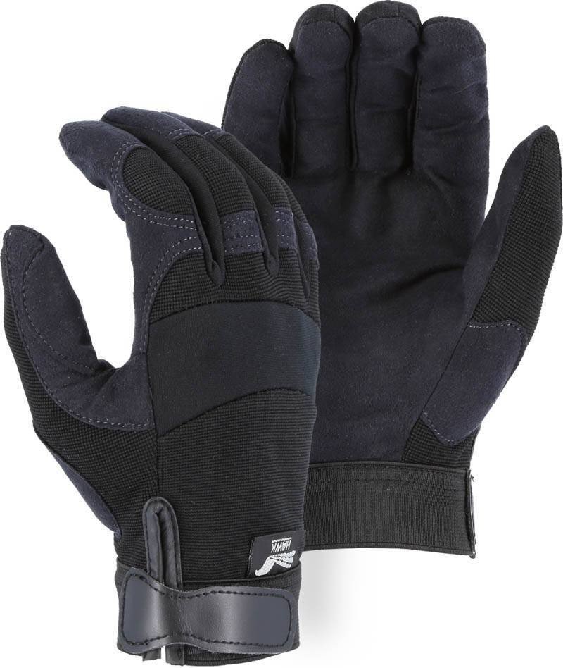 Size: 2XL Majestic 2137HY Armor Skin Mechanics Gloves Black/Yellow 12 Pair 