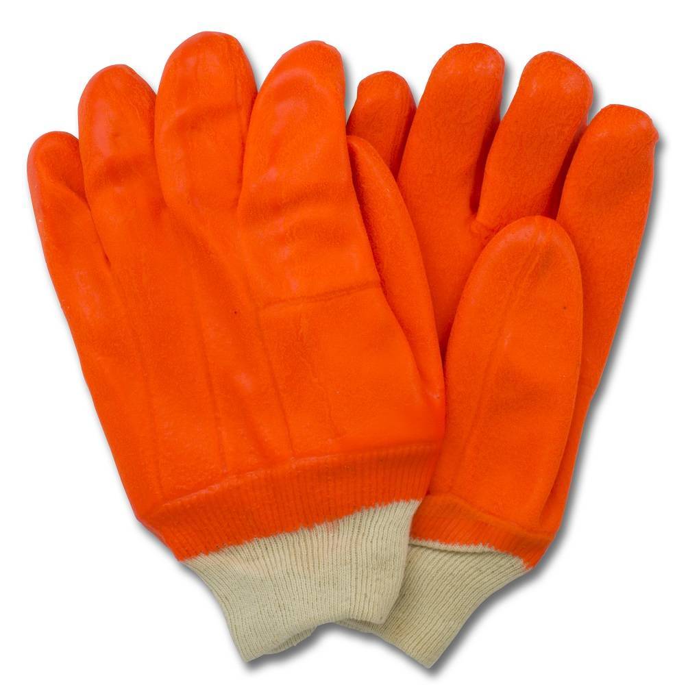 Safety Zone GPOFKW2R3 Orange Jersey Insulated PVC Gloves