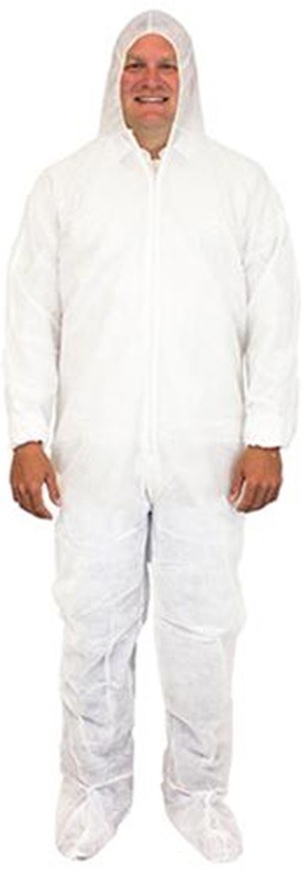 Nova-Plus Heavy Duty Polypropylene Coveralls with Elastic Wrists, Attached Hood & Boots