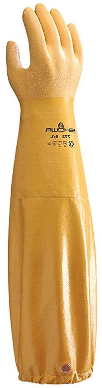 L Size Yellow Showa Gloves SHO772-L No.772 NBR Gauntlet Glove
