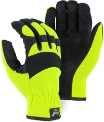 Majestic 2136HV Armor Skin Hi Vis Mechanics Gloves with Knit Back