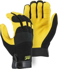 Majestic 2150 Golden Eagle Mechanics Gloves with Deerskin Palm and Stretch Knit Back
