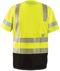 Occunomix UPF 30 Moisture Wicking Black Bottom T-Shirt w/ Pocket - Class 3