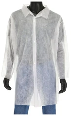 PIP Spunbond Polypropylene Lab Coats - No Pockets, Open Wrists