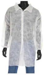 PIP Spunbond Polypropylene Lab Coats - No Pockets, Elastic Wrists