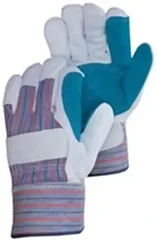 Double Palm Split Leather Gloves with Canvas Back
