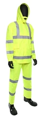 West Chester Yellow 3-Piece ANSI Type R Class 3 Polyester Rain Suit