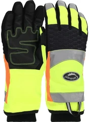 PIP Caiman 41-2997 Hi Vis Touchscreen Reinforced Synthetic Leather Gloves - Heatrac Insulation, A...