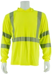 Majestic Lightweight UPF 50+ Hi Vis Hooded Long Sleeve Shirt - Class 3
