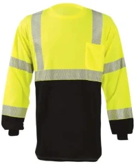 Occunomix UPF 30 Black Bottom Moisture Wicking T-Shirt w/ Pocket - Class 3