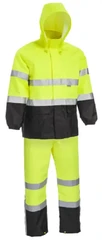 West Chester Hi Vis Black Bottom Waterproof Rain Suit - ANSI 3