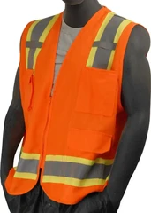 Majestic Hi-Vis Heavy Duty Surveryor's Vest with Mesh Back - ANSI 2