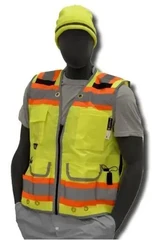 Majestic Hi Vis Premium Heavy Duty Surveyor's Vest ANSI 2