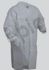 Tian's Tyvek-like Lint Free Film Coated Cleanroom Frock - Knit Wrists -No Pockets