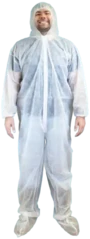 Nova-Lite Polypropylene Zipper Front Coveralls with Elastic Wrists, Attached Hood & Boots