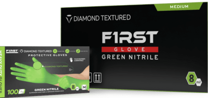 First Glove Diamond Grip Heavy Duty 8 Mil Nitrile Powder Free Gloves
