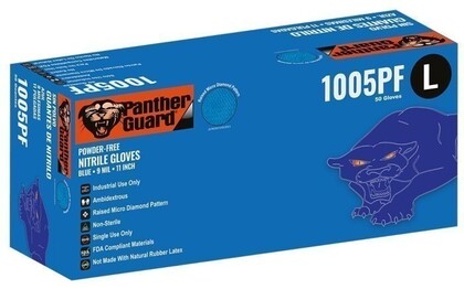 Global Glove Panther-Guard HD 9 Mil Nitrile 11" Length Powder Free Gloves