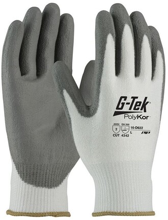 PIP G-Tek 16-D622 Seamless Knit 13 Gauge Polykor Blended Polyurethane Coated Gloves - Cut Level A...