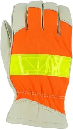 Majestic 1951 Thinsulate Winter Lined Cowhide Drivers Glove with Hi Vis Back