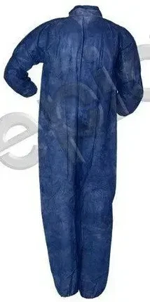 Tian's Polypropylene Navy Blue Coveralls with Elastic Wrists & Ankles