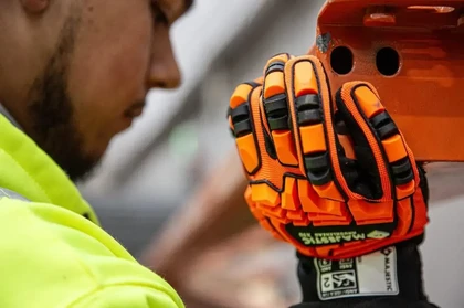 Majestic 21242 Knucklehead X10 Armor Skin Mechanics Hi Vis Gloves with Impact Protection