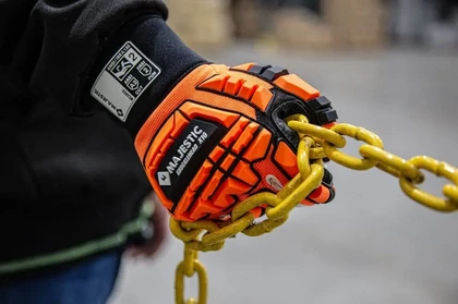 Majestic 21242 Knucklehead X10 Armor Skin Mechanics Hi Vis Gloves with Impact Protection