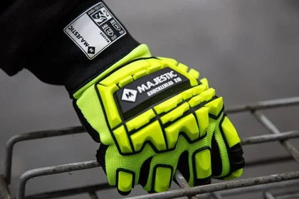 Majestic 21242 Knucklehead X10 Armor Skin Mechanics Hi Vis Gloves with Impact Protection