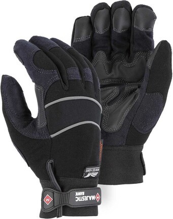Majestic 2145BKH Winter Lined Waterproof Armor Skin Mechanics Glove