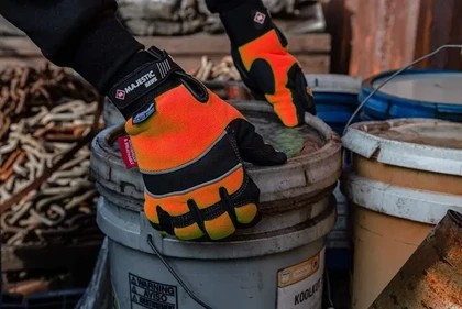 Majestic 2145HYH Winter Lined Waterproof Gloves with Hi Vis Knit Back