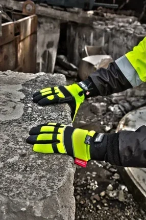 Majestic 2145HYH Winter Lined Waterproof Gloves with Hi Vis Knit Back