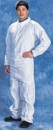 Tian's SMS White Coveralls with Elastic Wrists and Ankles