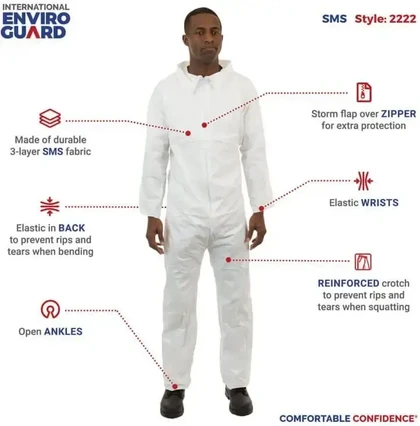 Enviroguard SMS Coveralls with Elastic Wrists & Open Ankles