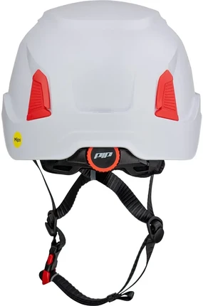 PIP Traverse Vented Industrial Climbing Helmet with Wheel Ratchet Adjustment and 4-Point Chin Str...