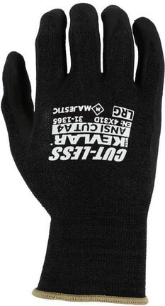 Majestic 31-1365 Cut-Less Kevlar 18 Gauge Knit Gloves with Foam Nitrile Palm - Cut Level A4
