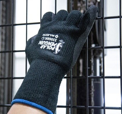 Majestic 3396 Black Polar Penguin Winter Lined Napped Terry Gloves - Cut Level A2