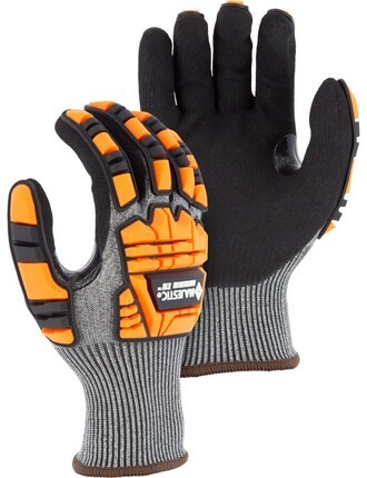 Majestic 35-5575 X-10 Korplex 13 Gauge Impact TPR Gloves -  Cut Level A5