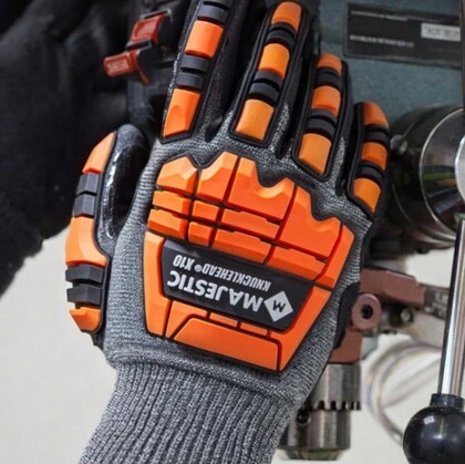 Majestic 35-5575 X-10 Korplex 13 Gauge Impact TPR Gloves -  Cut Level A5