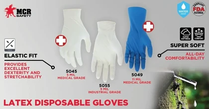 MCR Safety Memphis  SensaTouch Biodegradable Premium 5 Mil Latex 9.5" Powder Free Gloves