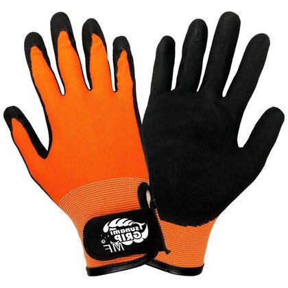 Global Glove #510MFV Tsunami Grip Mach Finish Nitrile Hi Vis Gloves