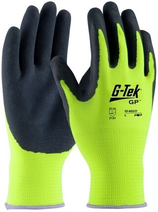 PIP 55-AG317 G-Tek Hi Vis Latex Coated MicroSurface Grip Gloves