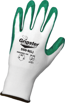 Global Glove 550 Gripster Ultra-Lite Nitrile Coated Nylon Gloves - Cut Level A1