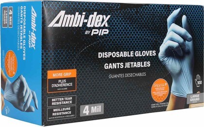 PIP Grippaz Ambi-Dex Standard 4 Mil Nitrile Powder Free Gloves