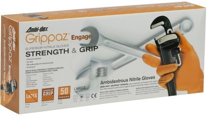 PIP Grippaz Engage Premium 7 Mil Nitrile Powder Free Gloves with Textured Fish Scale Grip