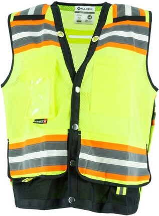 Majestic  Hi Vis Glow in the Dark Surveyors Vest