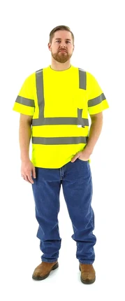 Majestic Hi Vis Short Sleeve Shirt w/ Pocket - ANSI 3