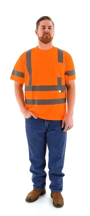Majestic Hi Vis Short Sleeve Shirt w/ Pocket - ANSI 3
