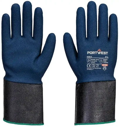 Portwest A304 Grip C13 Nitrile Foam Extended Cuff Gloves - ANSI Cut Level A3