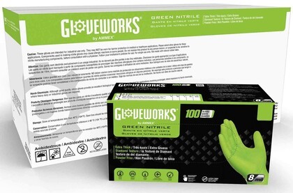 Ammex Gloveworks HD 8 Mil Diamond Grip Nitrile Powder Free Gloves